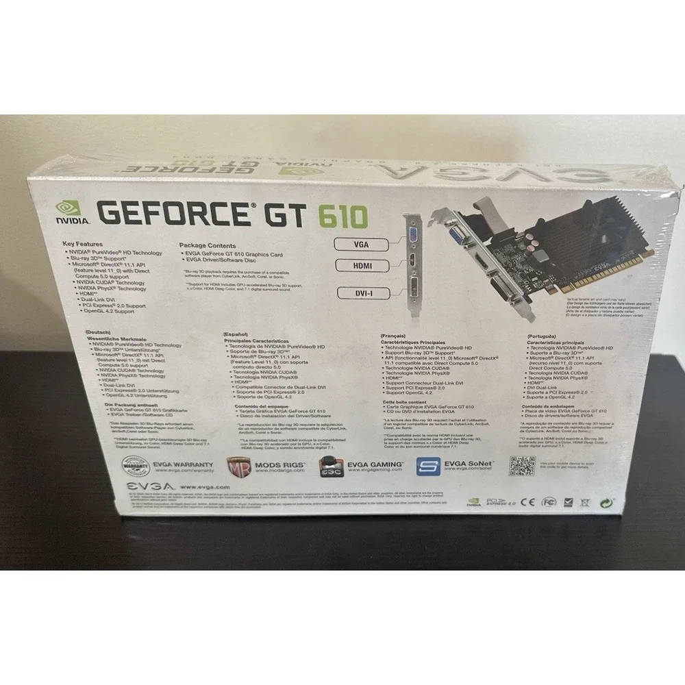 NEW Sealed EVGA Nvidia GeForce GT 610 Graphics Card (02GP32619KR) 2GB DDR3